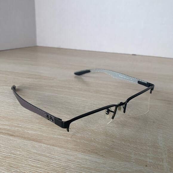 Ray-Ban RB8412 2503 Eyeglasses Black Brown Carbon Fiber Frames Only 54-17-145 - Picture 1 of 8